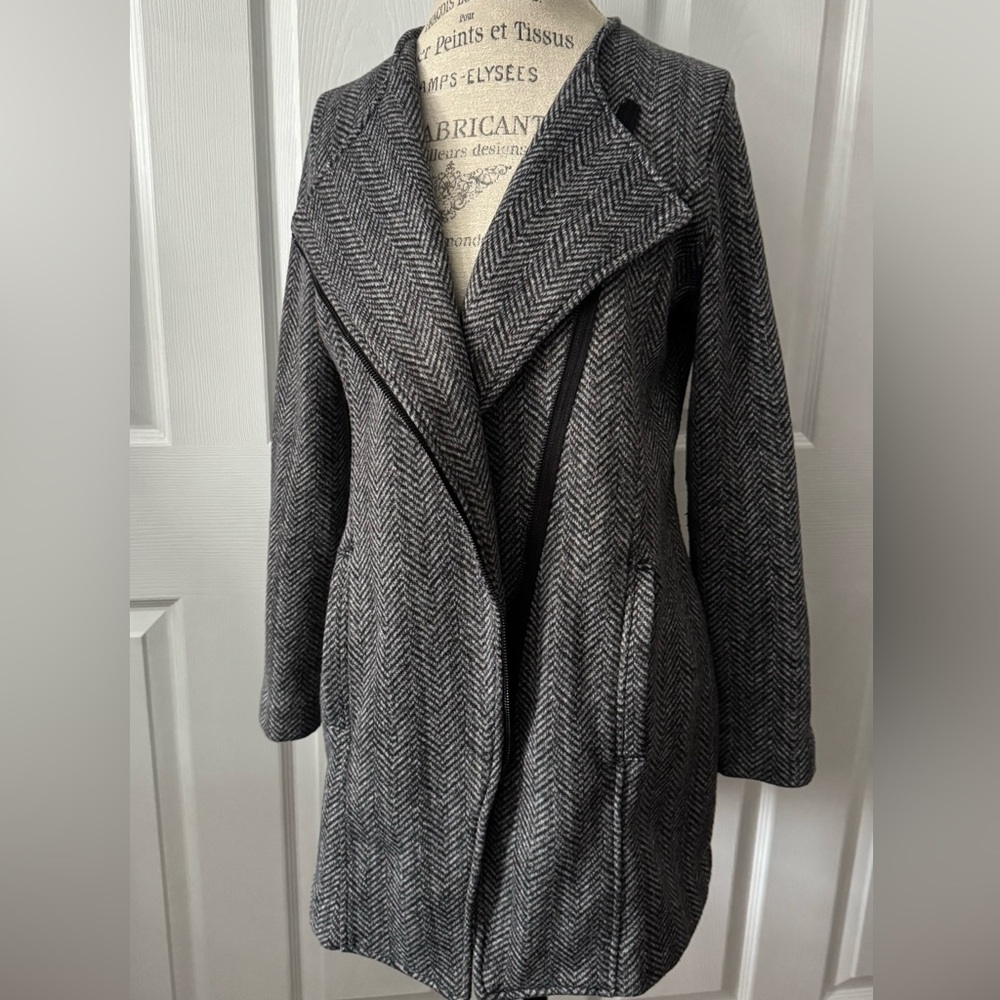 Banana Republic Large Gray Herringbone Coat Jacket